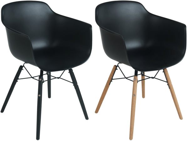 siedzisko Emeo z podłokietnikami; 58x50x40.5 cm (SxGxW); czarny; 2 sztuka / opakowanie