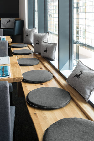 poduszka na krzesło Lia okrągła; 40x3 cm (ØxW); czerwony; okrągły