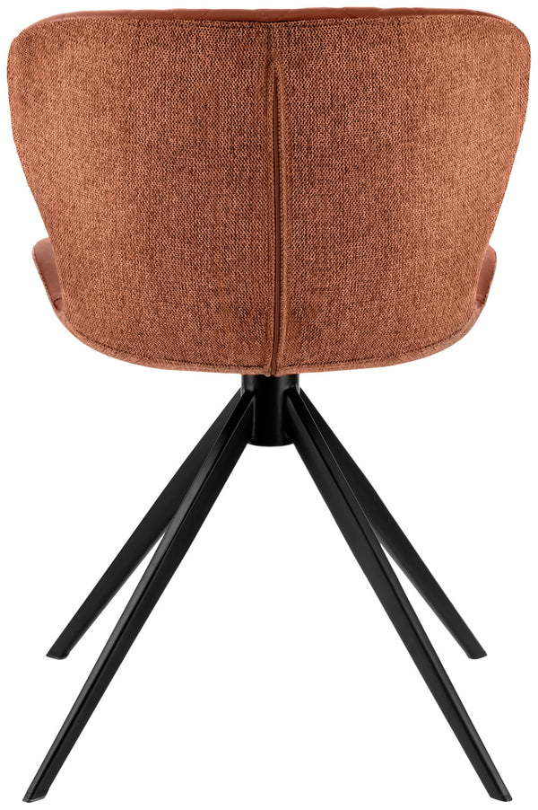 krzesło Kansas; 49x56x78 cm (SxGxW); siedzisko koniak, stelaż czarny; 2 sztuka / opakowanie
