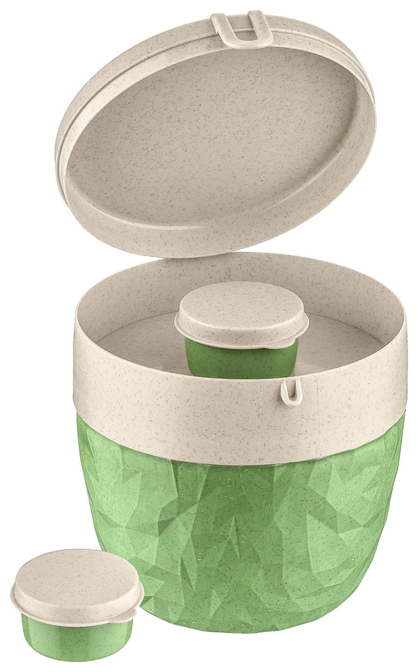 pojemnik do wielokrotnego użytku Bentobox L; 13.5x14.2x13 cm (DxSxW); zielony; okrągły; 3 sztuka / opakowanie
