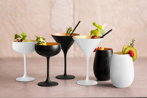 kieliszek do martini Joleen; 210ml, 11.6x17.3 cm (ØxW); biały/złoto; 6 sztuka / opakowanie