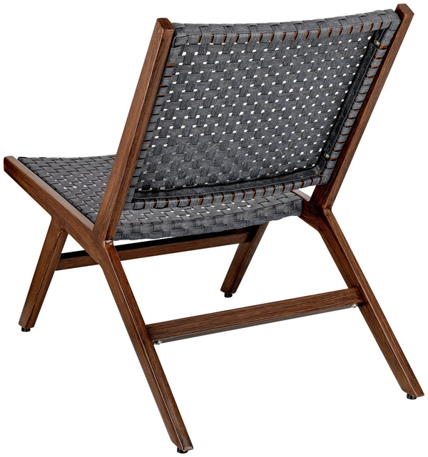 Lounge-Sessel Vara; 55.5x88x79.5 cm (SxGxW); siedzisko czarny, stelaż brązowy; 2 sztuka / opakowanie