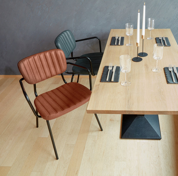 krzesło Tolo; 55x53x81 cm (SxGxW); siedzisko koniak, stelaż czarny; 2 sztuka / opakowanie