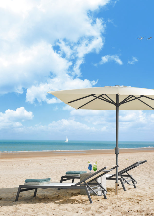 parasol Siroc; 200x200x227 cm (DxSxW); biel kremowa; kwadrat