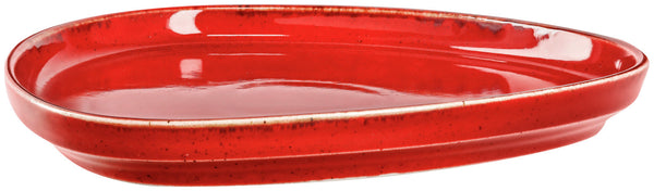 talerz płaski Sidina organiczny kształt z rantem; 20.7x19.5x2 cm (DxSxW); czerwony; organiczny; 6 sztuka / opakowanie