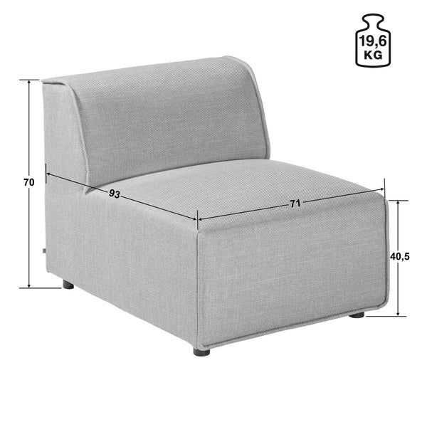 element środkowy Belford tkanina; 71x93x70 cm (SxGxW); siedzisko zielony