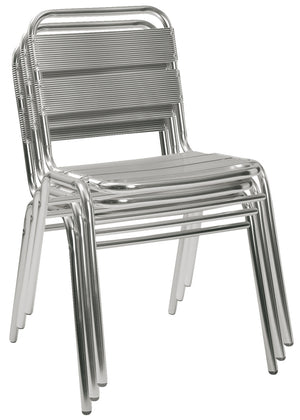 krzesło aluminiowe Limona bez podłokietników; 50x55x78.5 cm (SxGxW); siedzisko srebro, stelaż srebro; 4 sztuka / opakowanie