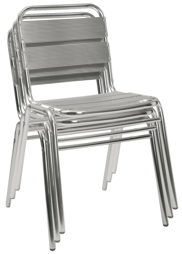 krzesło aluminiowe Limona bez podłokietników; 50x55x78.5 cm (SxGxW); siedzisko srebro, stelaż srebro; 4 sztuka / opakowanie