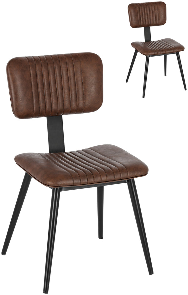 krzesło Nolo; 47x54x81 cm (SxGxW); siedzisko brązowy, stelaż czarny; 2 sztuka / opakowanie