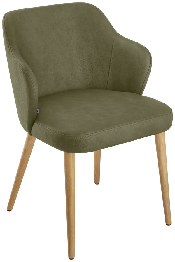 krzesło Katya z imitacji skóry; 55x58x81 cm (SxGxW); siedzisko oliwka