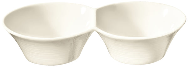 miska podwójna Skyline; 120ml, 18x9.5x4 cm (DxSxW); biel kremowa; 4 sztuka / opakowanie