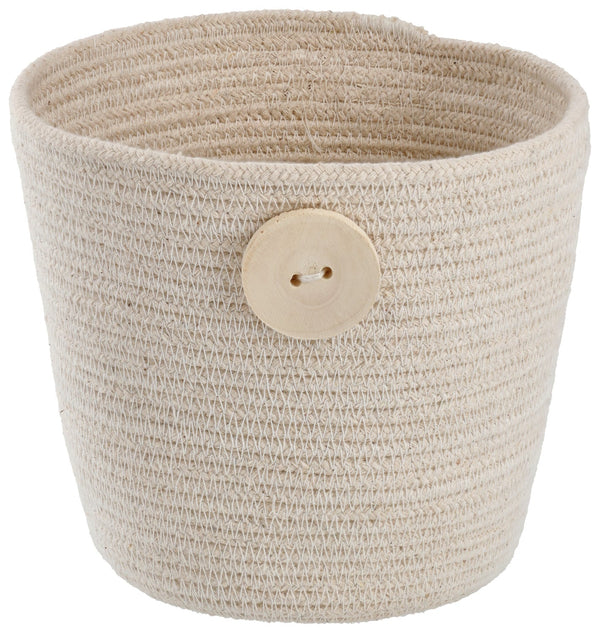 Deko-Körbchen Ekil; 15x13 cm (ØxW); biel kremowa; okrągły