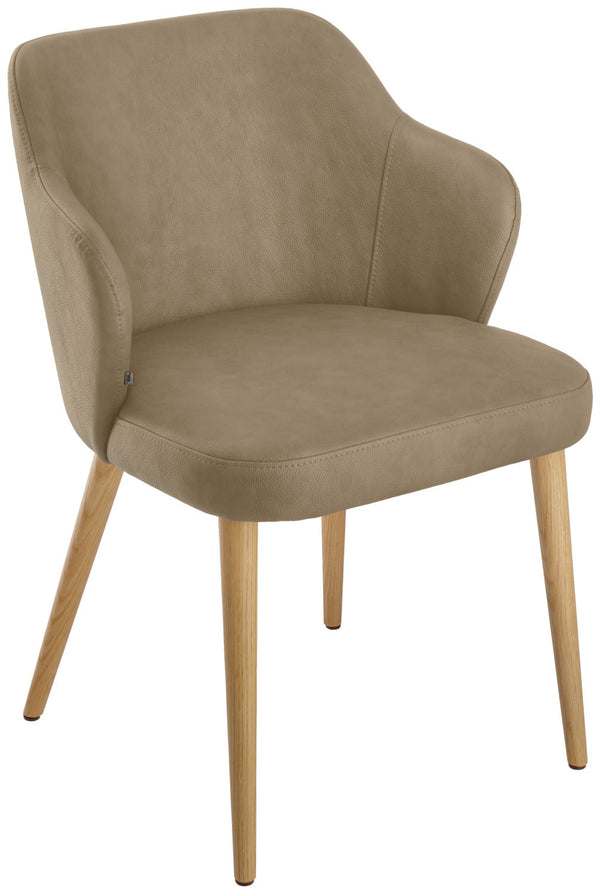 krzesło Katya z imitacji skóry; 55x58x81 cm (SxGxW); siedzisko beżowy