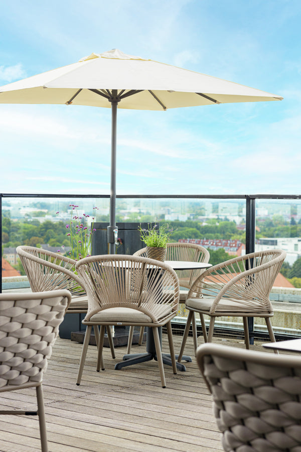 parasol Siroc; 200x200x227 cm (DxSxW); biel kremowa; kwadrat