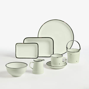 miska do serwowania Liron kwadratowa; 700ml, 18x18x3 cm (DxSxW); biel kremowa/czarny; kwadrat; 4 sztuka / opakowanie