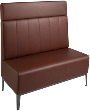 2-Sitzer Polsterbank 120 Adapto mit Rückenelement und Aufsatzpolster; 120x64x127 cm (SxGxW); siedzisko brązowy
