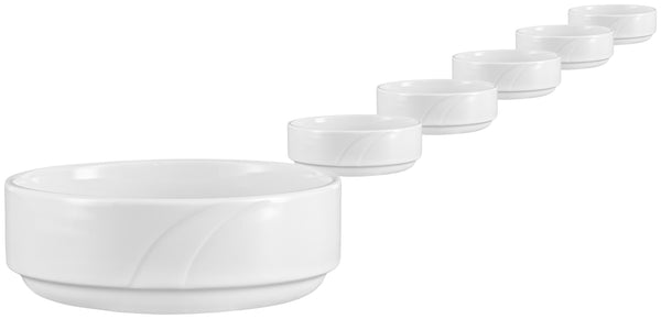 miska do sałatki Melody; 300ml, 11.9x4.5 cm (ØxW); biały; okrągły; 6 sztuka / opakowanie