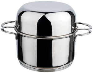 garnek do małży z pokrywą; 3500ml, 22x19.8 cm (ØxW); srebro
