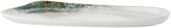 półmisek Purior; 35.5x11.5x2.6 cm (DxSxW); biały/niebieski petrol; 4 sztuka / opakowanie