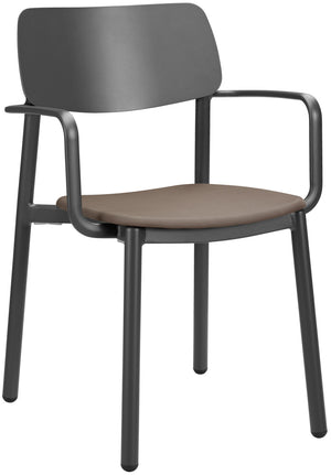 krzesło Punta z podłokietnikami; 56x52.5x81 cm (SxGxW); siedzisko taupe, stelaż antracyt; 4 sztuka / opakowanie