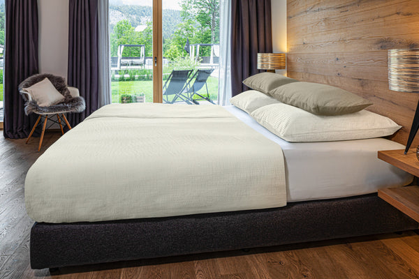 pościel Antila Seersucker; 135x200 cm (SxD), 80x80 cm (DxS); szampan