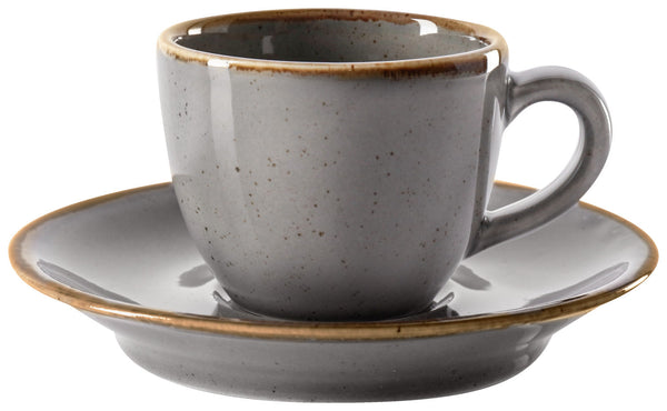 spodek do filiżanki do espresso Sidina; 12x2.5 cm (ØxW); szary; okrągły; 6 sztuka / opakowanie