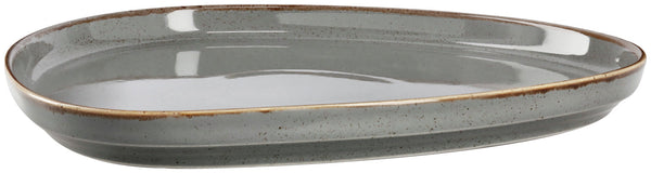 talerz płaski Sidina organiczny kształt z rantem; 27.2x26x2.5 cm (DxSxW); szary; organiczny; 4 sztuka / opakowanie