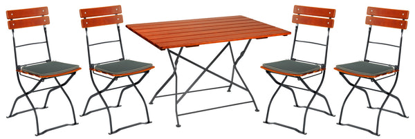 zestaw stółu i krzesła Bavaria 5-częściowy; 120x80x74 cm (DxSxW); kasztan