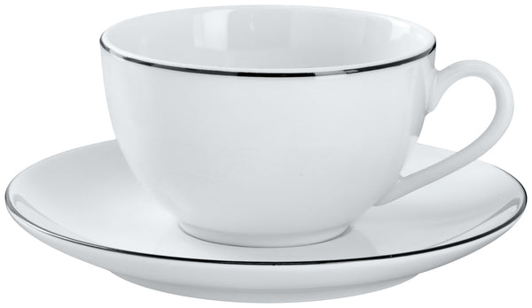 filiżanka do kawy Bellino; 220ml, 9x5.5 cm (ØxW); biały/czarny; okrągły; 6 sztuka / opakowanie