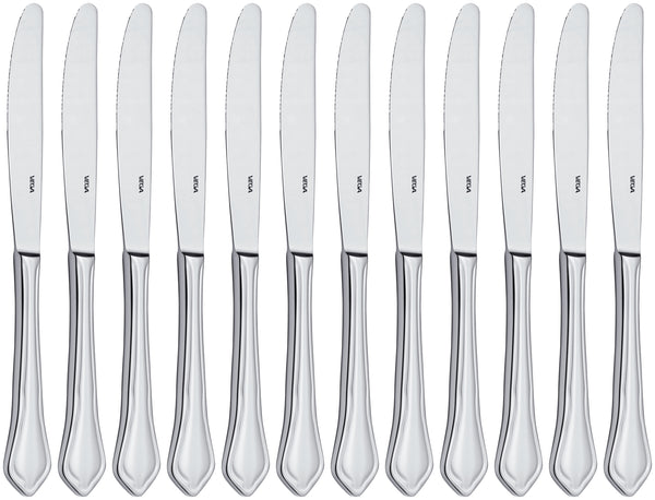 nóż stołowy Chippendale monoblok; 22.6 cm (D); srebro, Griff srebro; 12 sztuka / opakowanie