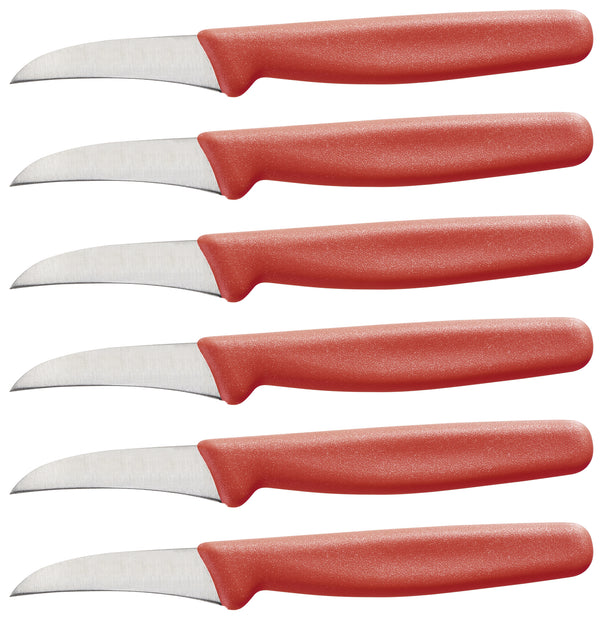 nóż do obierania Marcata; Klingenlänge 6 cm, 16 cm (D); czerwony; 6 sztuka / opakowanie