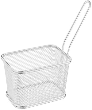 kosz do frytownic Niragua prostokątny; 13x10.5x9 cm (DxSxW); srebro; prostokątny