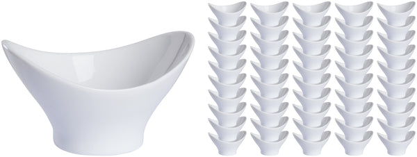 mini porcelana Vis opak. 50 sztuk; 70ml, 10.1x8x5.8 cm (DxSxW); biały; 50 sztuka / opakowanie