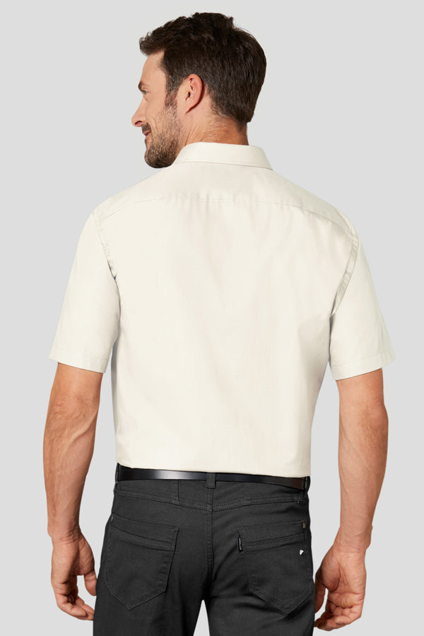 koszula męska Marc krótki rękaw; Kleidergröße 39/40; biel kremowa