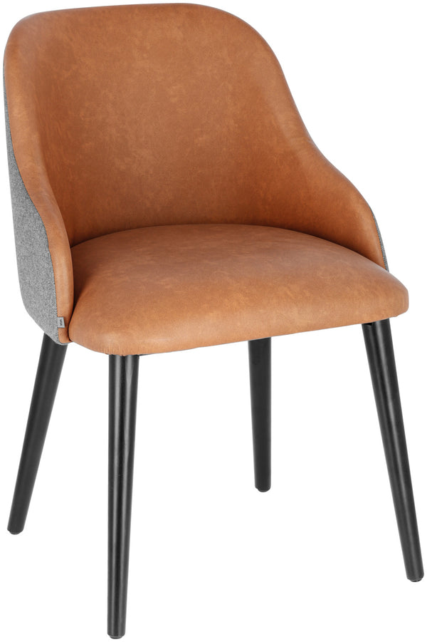 krzesło Almonda Mix; 54x64x77.5 cm (SxGxW); siedzisko koniak, stelaż czarny