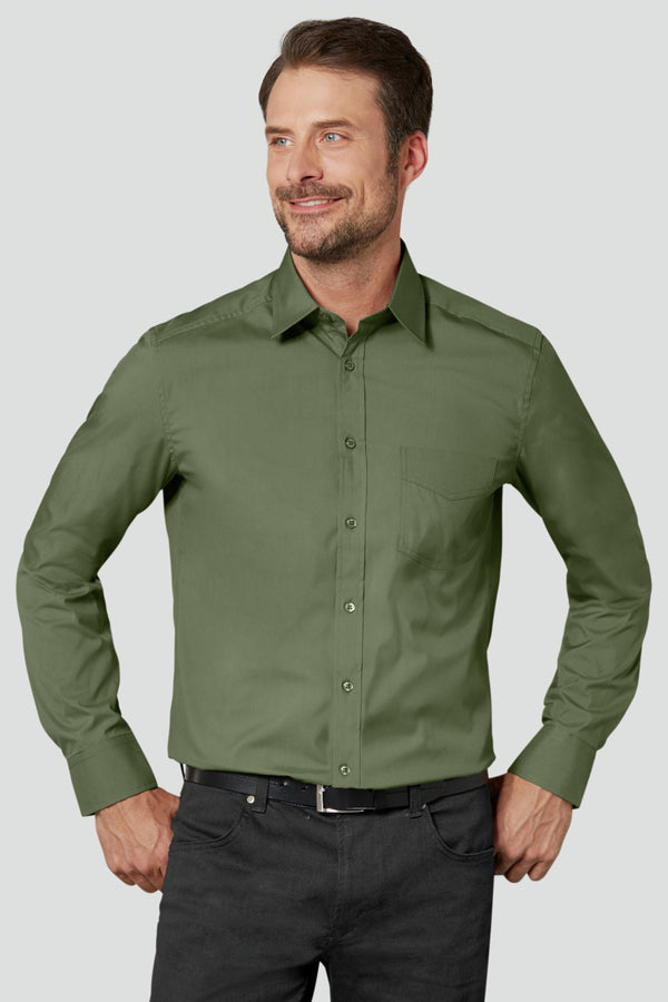koszula męska Kim długi rękaw; Kleidergröße 45/46; oliwka