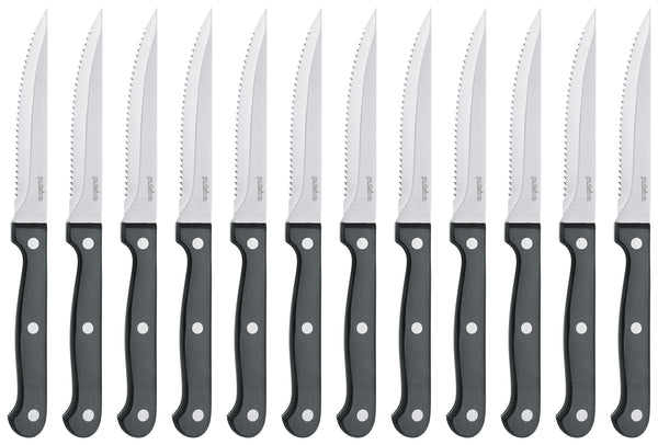 nóż do pizzy/steka Assisi; 22.4 cm (D); srebro; 12 sztuka / opakowanie