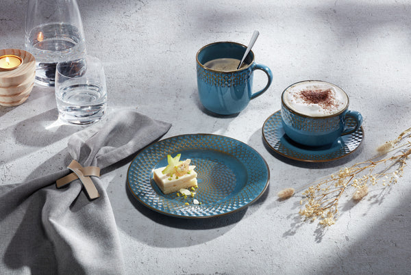 filiżanka do cappuccino Aranda; 350ml, 10x7 cm (ØxW); niebieski; 4 sztuka / opakowanie