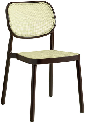 krzesło Candia; 43x57x82 cm (SxGxW); siedzisko beżowy, stelaż ciemny brąz; 2 sztuka / opakowanie