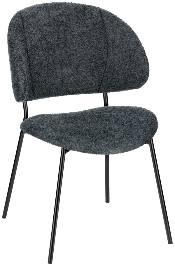 krzesło Lindo Boucle; 55x65x85 cm (SxGxW); siedzisko czarny, stelaż czarny