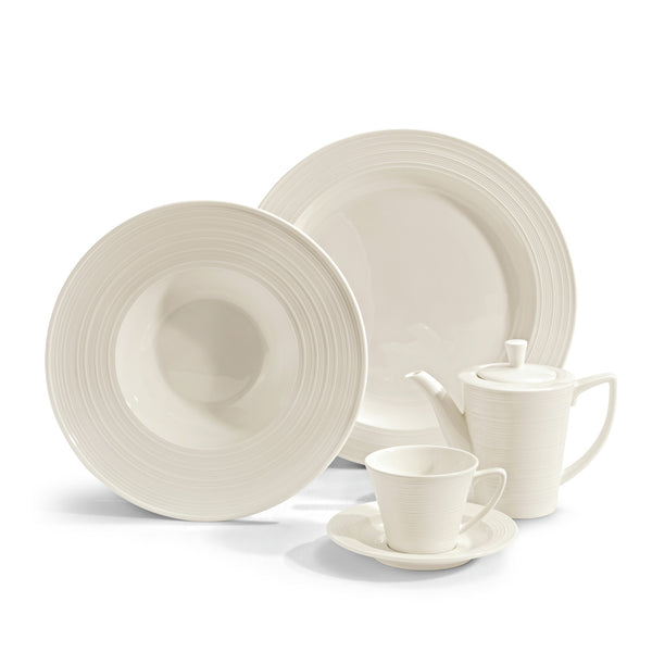 talerz płaski Skyline z szerokim rantem; 31 cm (Ø); biel kremowa; okrągły; 6 sztuka / opakowanie