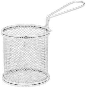 kosz do frytownic Niragua okrągły mały; 9x8.5 cm (ØxW); srebro