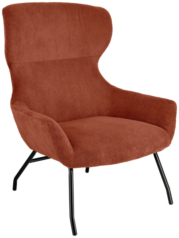 fotel uszak Malin; 75x77x103 cm (SxGxW); siedzisko terakota