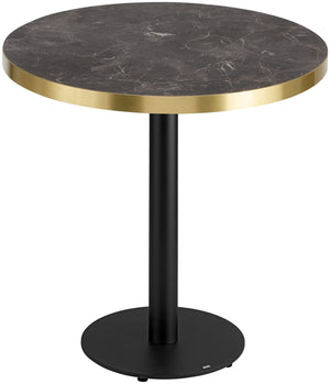 stół Marvani stelaż ze stali; 75x80 cm (WxØ); Platte złoto/czarny/marmurkowy, stelaż czarny; okrągły