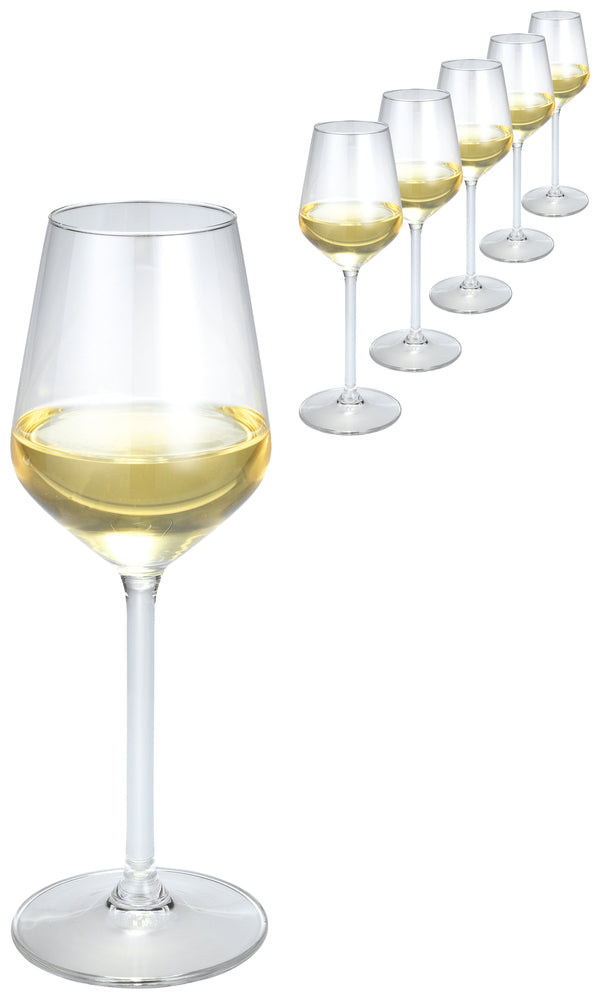 kieliszek do wina białego Carré ze znacznikiem pojemności; 290ml, 5.5x20.7 cm (ØxW); transparentny; 0.1 l Füllstrich, 6 sztuka / opakowanie