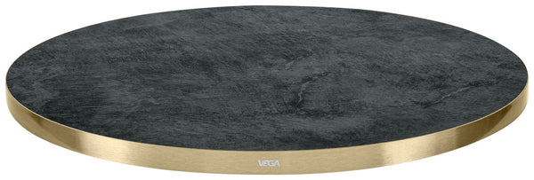 blat Marvani okrągły; 120x2.5 cm (ØxW); złoto/czarny; okrągły