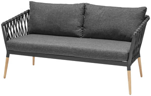 sofa 2-osobowa Asola; 162x80x76 cm (SxGxW); antracyt
