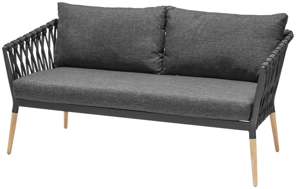 sofa 2-osobowa Asola; 162x80x76 cm (SxGxW); antracyt