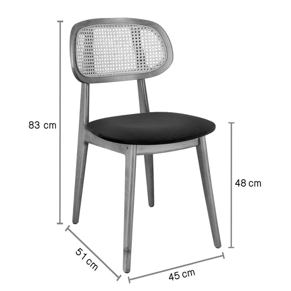 krzesło Vindo z imitacji skóry; 45x51x83 cm (SxGxW); siedzisko czarny