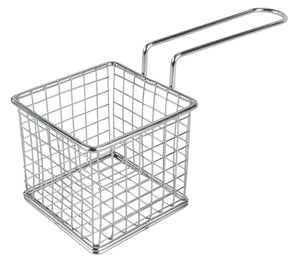 koszyczek do serwowania prostokątny; 8x8x7 cm (DxSxW); srebro; kwadrat; 6 sztuka / opakowanie